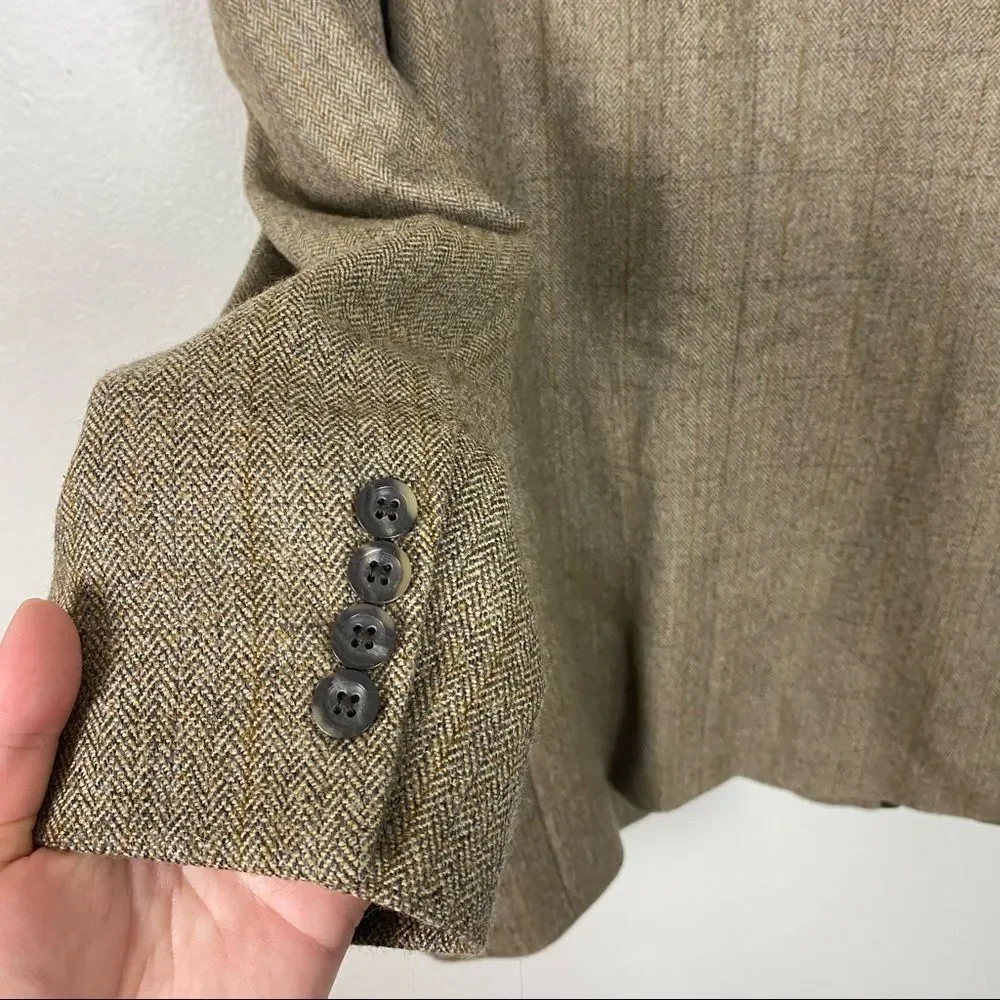 Oscar De La Renta Lambswool Mens Suit Jacket
